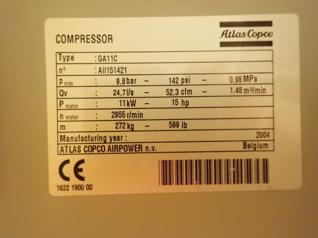 549977-5 Compressor ATLAS COPCO GA11CFF