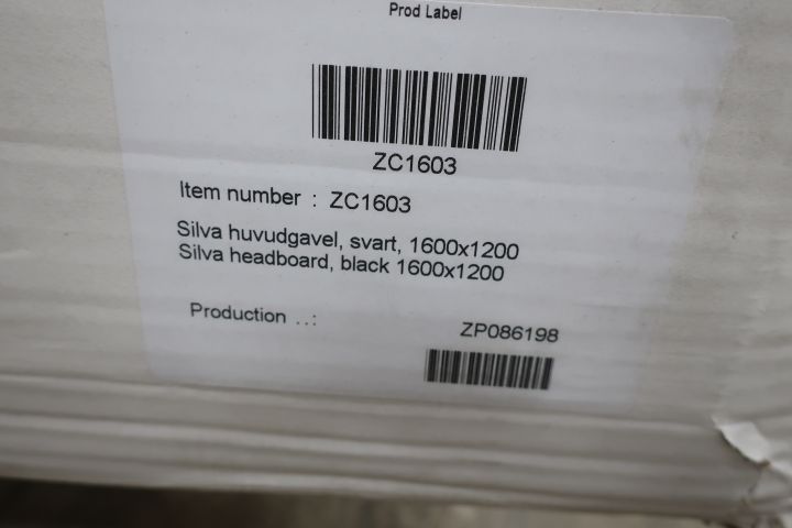 589779-2 Headboard Zebra Silva 160x120cm Black