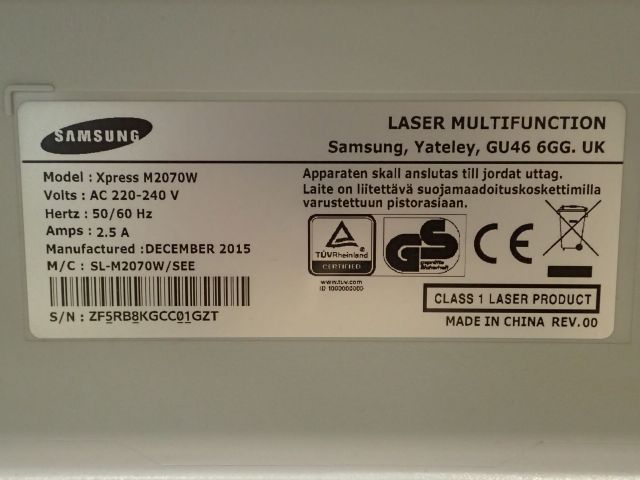 520595-10 Samsung XPress M2070W