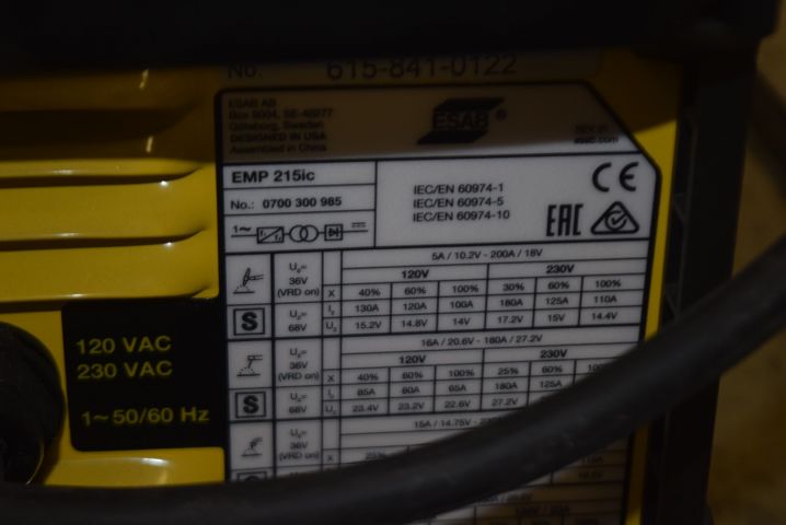 571598-6 Weld ESAB Rebel EMP 215ic