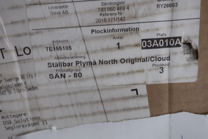 591124-2 Plymå Tempur North Adjustable Cloud 80x200 Stone