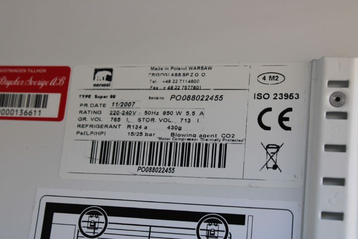 590338-3 Glaskyl med dubbla dörrar Norcool Super 88