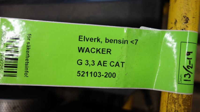 592579-5 Elverk Wacker G3,3 AE CAT (petrol)
