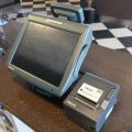 580649-2 Checkout line MICROS, 4 cash registers with drawers, receipt printer, 3 kitchen screens and server