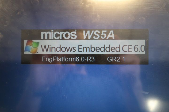 580649-22 Checkout line MICROS, 4 cash registers with drawers, receipt printer, 3 kitchen screens and server