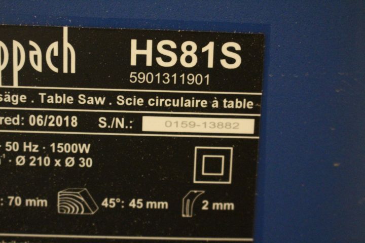 437646-11 Table Circular Saw Scheppach HS81S