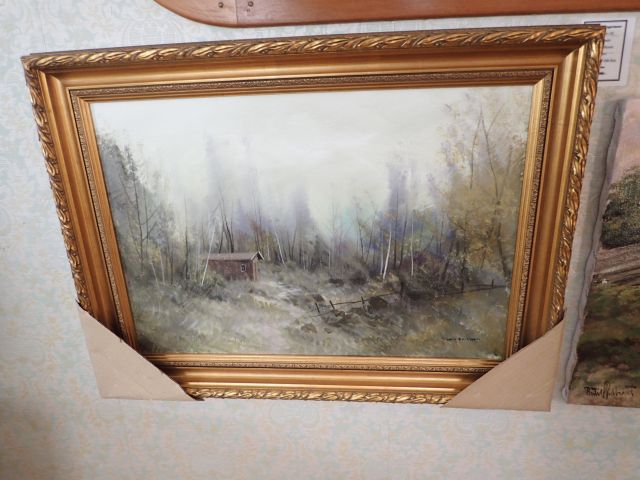 577201-1 Painting "Night light on deserted house" Lars Eriksson