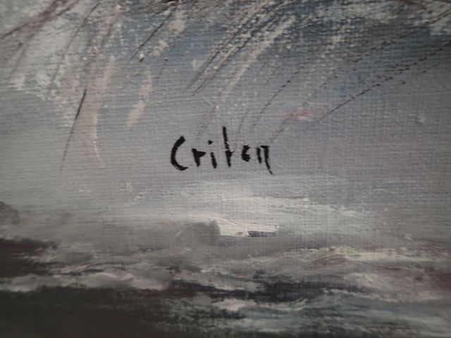 577211-2 Tavla "Rådjur i vinterlandskap" Criten (Frakt)