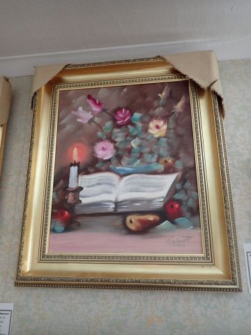 577213-1 Painting "Flowers with book" Hugo Palmquist