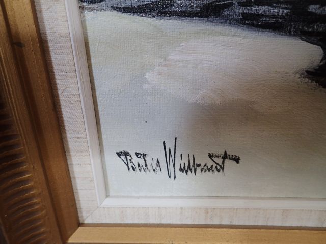 577242-2 Tavla "Älgar i vinterlandskap" Bertil Wibrant