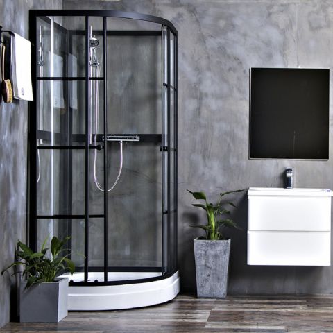 593254-1 Shower cabinet Bathlife View 90x90 Round C / W Clear glass