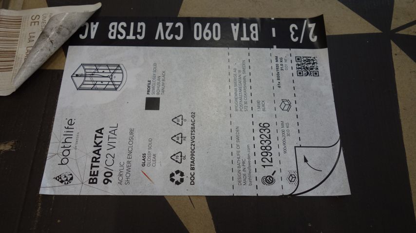 593254-2 Shower cabinet Bathlife View 90x90 Round C / W Clear glass