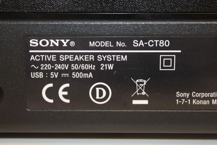 550709-10 Sony Soundbar HT-CT80