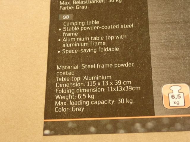 577707-4 New Camping Table Portal "Carl"