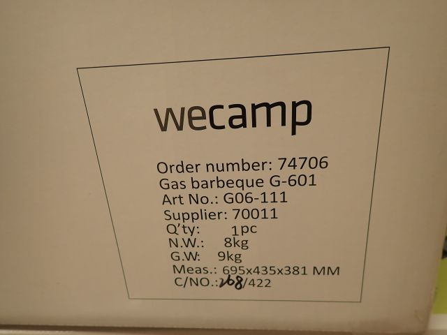 577753-8 Wecamp g600 gas grill