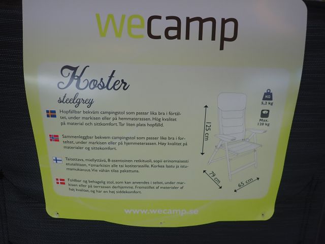 577777-4 4st new camping chairs wecamp Koster steel gray edition