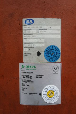 580825-3 Pillar crane Demag 500kg