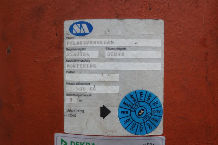 580825-5 Pillar crane Demag 500kg