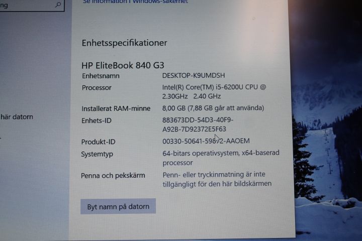 550101-7 HP EliteBook 840 G3 with charger and dock