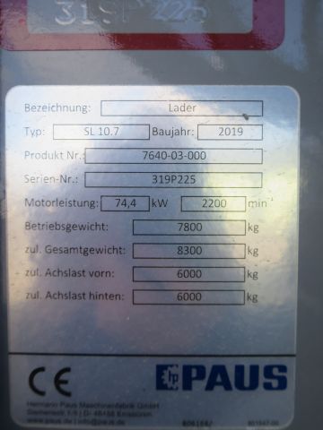 589329-14 Paus swing loader 10.7 -2019