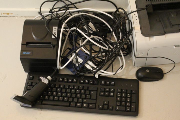 551114-2 HP LaserJet Pro M12w Printer and Receipt Printer, etc.