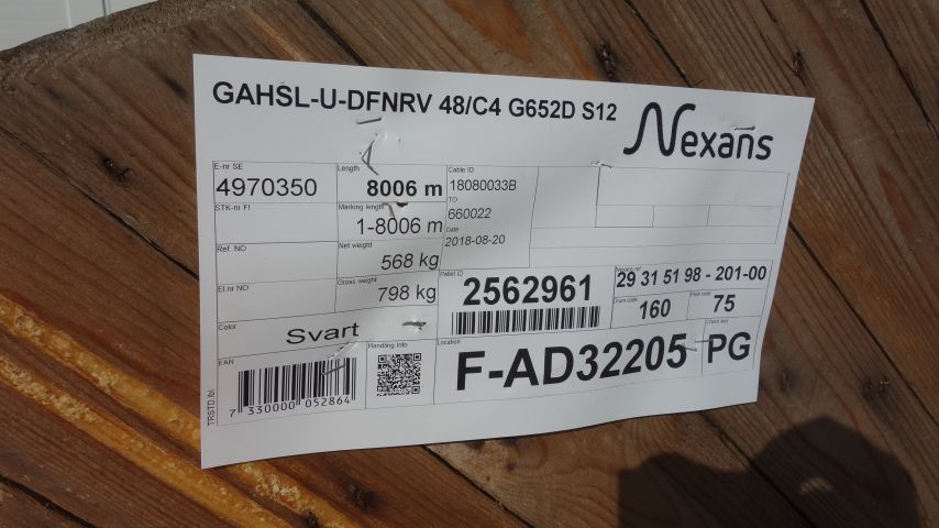 597716-2 Fiber cable GAHSL-U-DFNRV 48 / C4 G652D S12