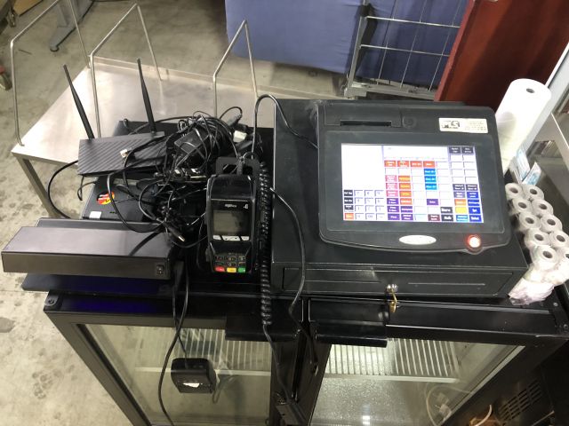 604463-1 Cash register Quorion QTouch10 with box, receipt printer, card draw, uv lamp etc.