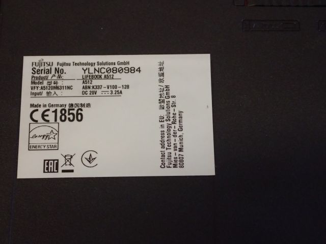 520029-8 Fujitsu Lifebook A512