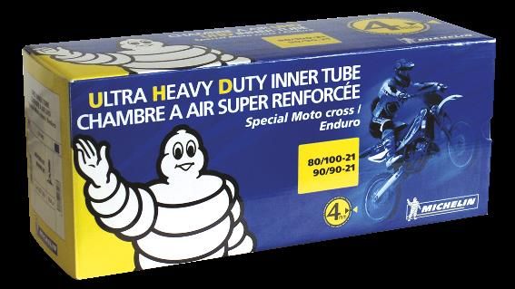 Michelin UHD Offroad Inner Tube - 19 Inch Ultra Heavy Duty For Motocross & Enduro, 4mm Thick Natural Rubber