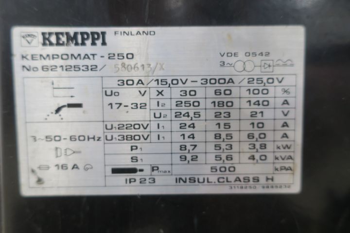 596233-6 Mig Kemppi Kempomat 250