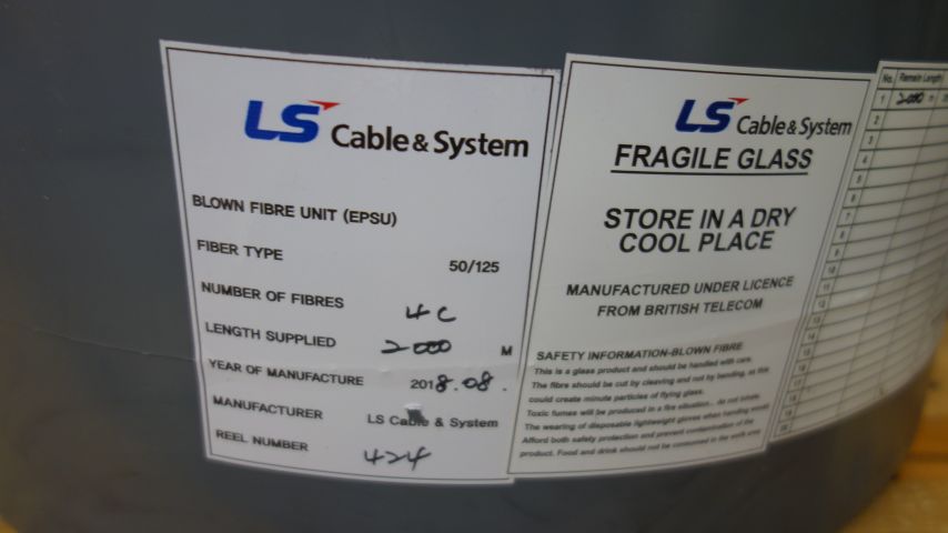 612445-3 Fiber cable 4F Blown fiber EPSU MM OM3, 2000m