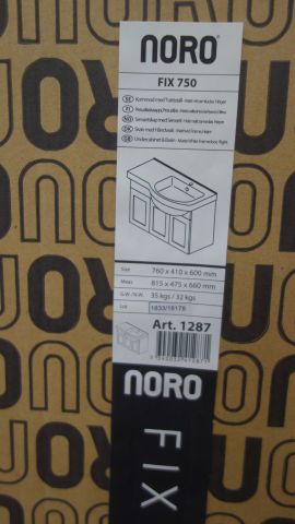 613225-2 Noro washbasin + cupboard Fix 750 white matte