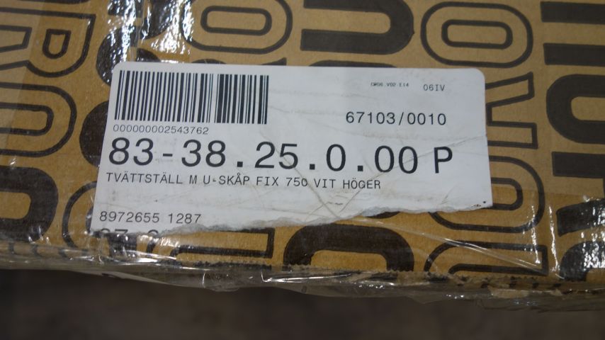 613225-3 Noro washbasin + cupboard Fix 750 white matte