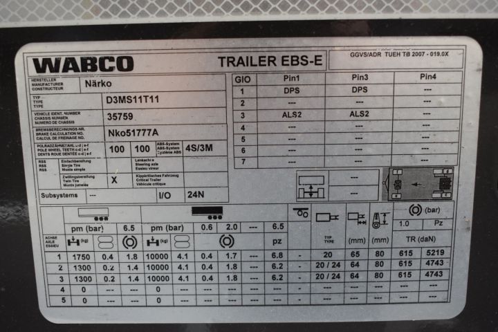 613466-9 Närko 3-axle timber transport trailer D3MS11T11