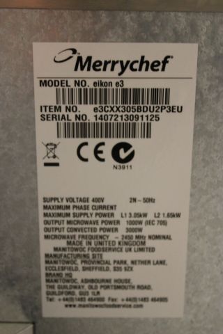 611613-17 Microwave, Merrychef eikon e3 (UNUSED)
