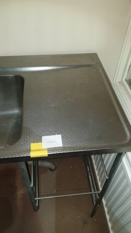 542417-5 Tvättbänk, rostfri med korghyllor