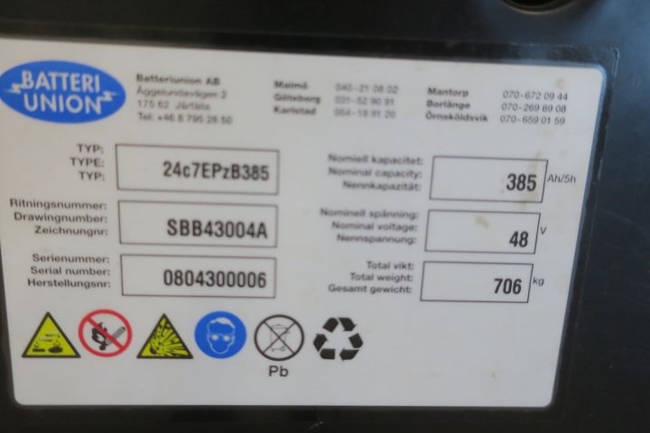 596732-3 Electric forklift TCM FBL 15