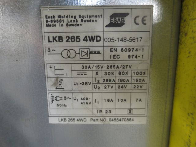 377622-11 MIG weld ESAB LKB 265 4WD