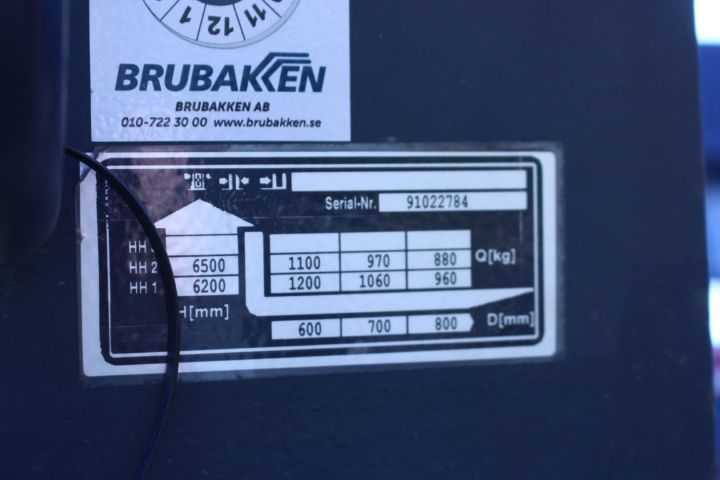 605530-7 Skjutstativstruck Jungheinrich 1200 kg/6,5 meter (utan batteri)