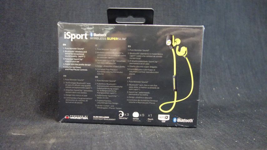 618872-2 4 headphones Monster iSport SuperSlim Wireless - Free shipping