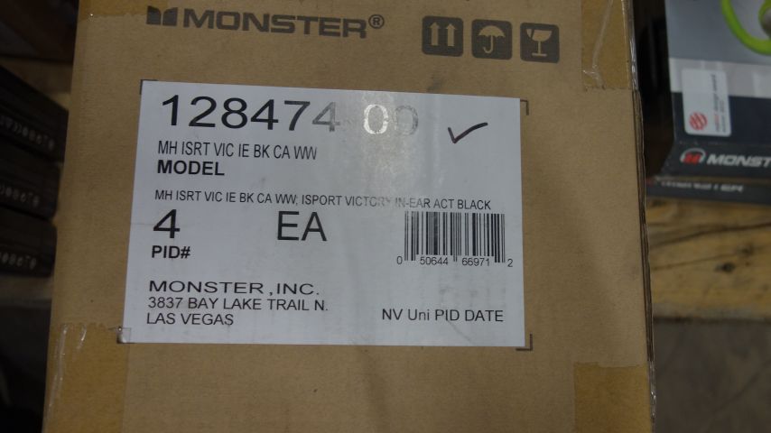 619674-3 4 pc Monster iSport Victory In-Ear Headphones - Black - Free shipping
