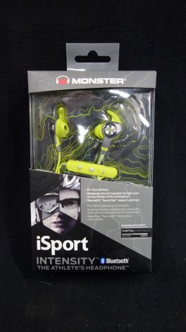 619669-1 3 pc Monster iSport Intensity Wireless In-Ear Headphones -Green - Free shipping