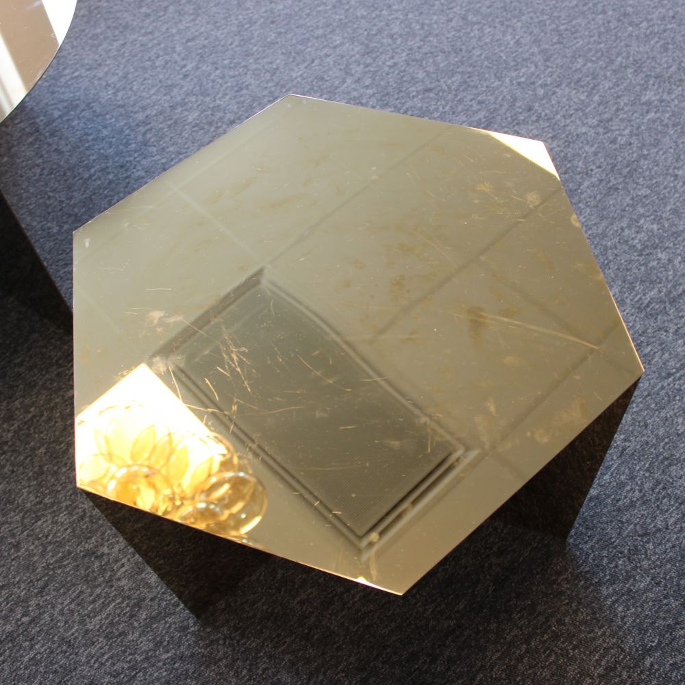 (再値下げ)廃盤品: HAY SLIT TABLE HEXAGON ゴールド Coffee table HAY Slit Table Hexagon brass