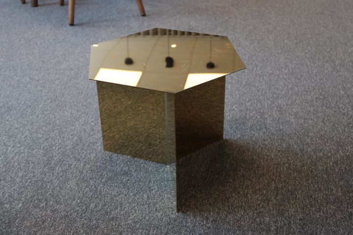 608822-1 Coffee table HAY Slit Table Hexagon brass