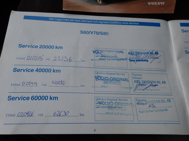 519769-89 Volvo R S60 -00. Reg No: SEA585. Visited until New Year.