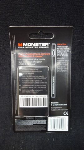 620897-2 16 pieces Monster Mobile PowerCard Portable Battery v2 - Black - Free shipping
