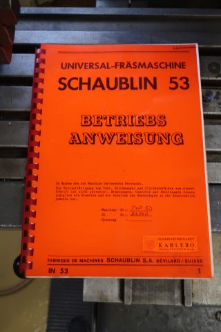 581392-17 Universal cutter, Schaublin mod 53, with round feeding table and tools