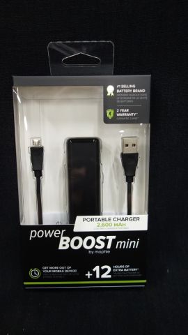 622441-1 5 pc Mophie Power boost mini Black 2600mAh - Free shipping