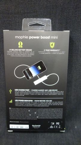 622441-2 5 pc Mophie Power boost mini Black 2600mAh - Free shipping