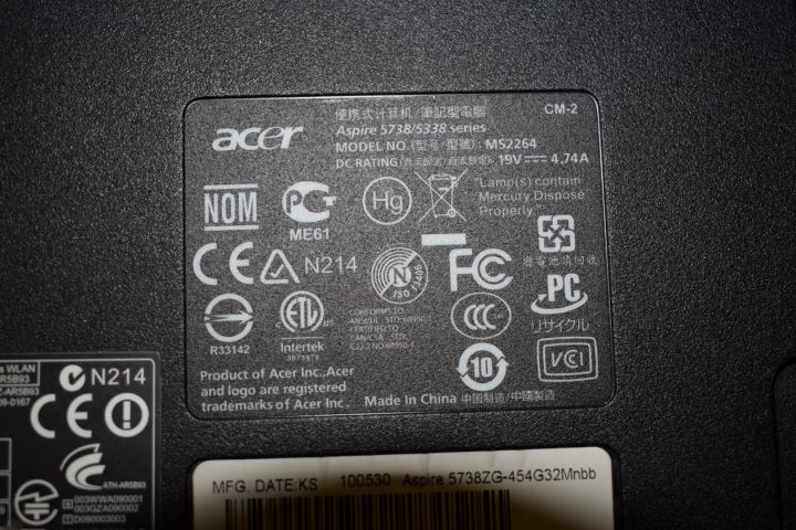 623141-3 ACER Aspire 5738Z, NR4